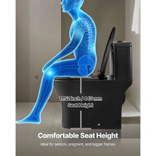 Elongated One‑Piece Dual‑Flush Toilet 12″ Rough‑In (Matte Black)