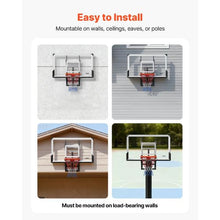 54" Adjustable Wall-Mount Basketball Hoop – Indoor/Outdoor for Playing