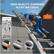 11 FT Telescoping A-Frame Ladder Compact Aluminum Extension Ladder 330 LB Capacity
