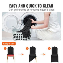 50PCS Stretch Spandex Folding Chair Covers Universal Fitted Washable Slipcovers for Wedding Banquet Party & Dining (Black)