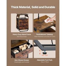 2-Tier Floor Lamp Table with Drawers & Charging