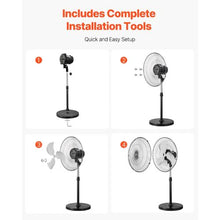 20-Inch Industrial Pedestal Fan - 90° Oscillating 3-Speed Adjustable Standing Fan