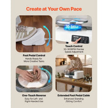 Pottery Wheel 14" & 11" Turntables 450W Electric Wheel with Foot Pedal 30-300 RPM Aluminum Body White