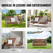 5.5 FT Wooden Porch Swing Heavy Duty Outdoor Bench with Chains 880 lbs Capacity Brown