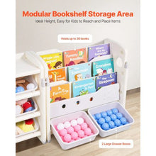Kids Toy Storage & Bookshelf Organizer (Gray/Beige)