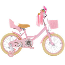 16-Inch Princess Kids Bike for Girls Pink Children’s Bicycle with Basket Streamers Doll Seat & Training Wheels