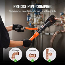 Hydraulic Copper Pipe Crimping Tool for ASTM F1807 PEX &amp; Copper Rings – 1/2" 3/4" 1" Jaws