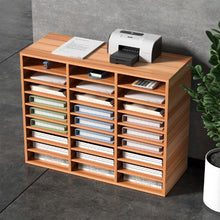 27-Compartment MDF Literature Organizer Mail Center with Adjustable Shelves – (White)