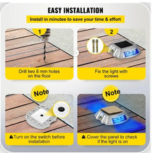 24-Pack Solar Driveway Lights with Switch, Waterproof LED Blue Lights for Pathway Garden Walkway & Steps