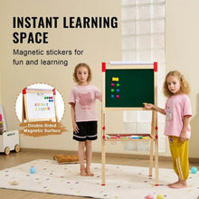 Kids 3-in-1 Wooden Art Easel – Double-Sided Whiteboard & Chalkboard with Paper Roll