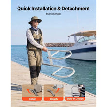 Removable 3-Step Dock Ladder 500 lbs Capacity Aluminum Nonslip Rubber Mat