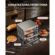 14" Commercial Countertop Pizza Oven Double Deck Stainless Steel Electric Oven with Stone for Restaurant & Home Baking
