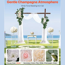21' Ft White Wedding Arch Draping Fabric Reception Backdrop Wedding Decoration Artificial Wedding Arch Flowers Kit XH-HQ03 (Pack of 4)