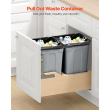 Wood Pullout Trash Can 35 QT x2 with Soft Close Sliding System & Door Kit
