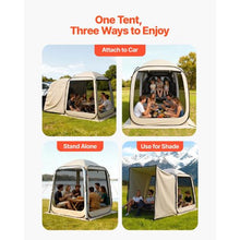 6 x 6 ft SUV Tailgate Pop-Up Screen Tent 4–6 Person Screened Canopy with Netting Sides & Carry Bag – (Beige)