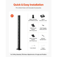 36" Stair Railing Post, 30° Angled Holes, Black Stainless Steel