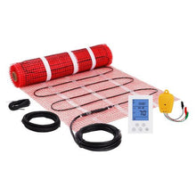 30 Sq.ft Electric Floor Heating Mat with Digital Thermostat Radiant In-Floor Heating System with Adhesive Back & Installation Monitor