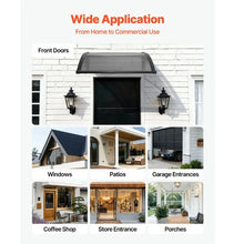 38 x 40 in Door Awning Canopy Polycarbonate Front Door Cover Rain & UV Protection (Smoky Gray)
