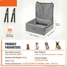 40lbs Dog Booster Car Seat Pet Car Seat Small Dog up to Gray for Car JBS-PCS-003-GRAY