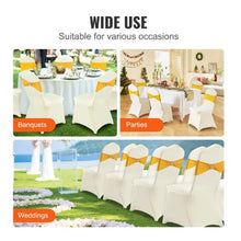 50PCS Stretch Spandex Folding Chair Covers Universal Fitted Slipcovers for Wedding Banquet & Party (Beige)