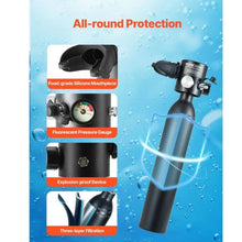 0.5L Scuba Tank with Pump Portable Refillable Diving Cylinder 5–10 Min Underwater Breathing