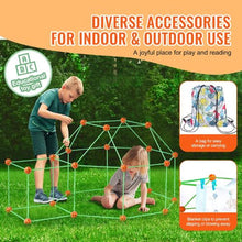 140 PCS Glow-in-the-Dark Fort Building Kit for Kids, STEM Construction Set with 96 Rods & 44 Balls, Ages 4–8+