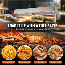 850W Strip Heating Lamp French Fry Warmer Stainless Steel Overhead Food Warmer Dump Station for Restaurant & Buffet Use