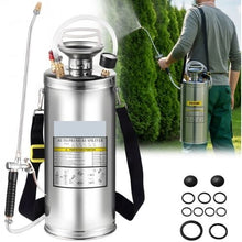 2-Gallon Stainless Steel Sprayer 20-Inch Wand 3-Ft Hose Pressure Gauge & Adjustable Nozzle
