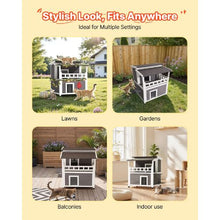 2-Story Insulated Cat House with Balcony Foam Insulation Waterproof Shelter for 1-3 Cats 33" x 29.5" x 32"
