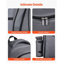 2 Person Picnic Backpack Insulated Cooler Compartment wid Bottle/Wine Holder for Hiking Camping
