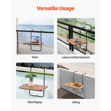 25x24 Inch Folding Balcony Railing Table – Outdoor Bar Table, 4-Level Adjustable Fits 1" to 8.27" Railings