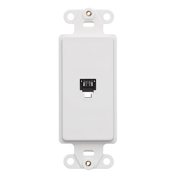 6P4C Telephone Decora Insert Screw Terminal White 40649-W