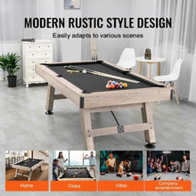 7ft Billiards Pool Table – Wood Finish Black Cloth for Family Game Room Kids Adults