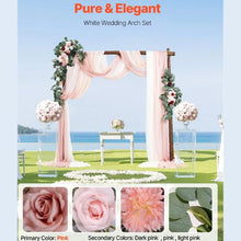 33' Ft Blue and White Wedding Arch Draping Fabric Reception Backdrop Wedding Decoration Artificial Wedding Arch Flowers Kit XH-HQ08 (Pack of 5)
