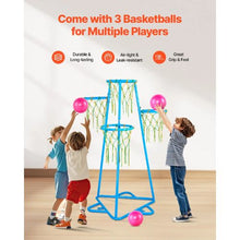 4-Hoop Kids Basketball Set, Adjustable Stand, 3 Balls, Indoor/Outdoor Toy for Boys & Girls