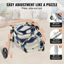 2 Wheels Dog Wheelchair and Back Legs Pet Wheelchair Injured Disabled for Dog Cart SS2-S