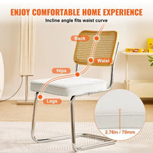 Set of 2 Modern Rattan Dining Chairs for Kitchen Living Room & Bedroom