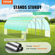 20 x 10 x 7.5' Ft Green Galvanized Frame PE Cover Walk-in Tunnel Greenhouse VV-TG-160-PE