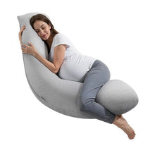 L-Shaped Pregnancy Body Pillow for Side Sleeping – Head Neck & Belly Support Washable Cover (Light Gray)