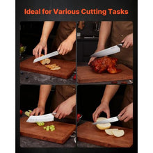 6-Piece High Carbon Stainless Steel Kitchen Knife Set with Magnetic Walnut Knife Holder
