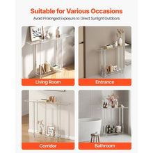 2-Tier Narrow Acrylic Console Table with Open Storage Clear Modern Entryway Side Desk
