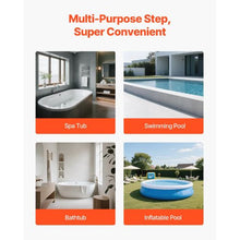 2-Step Hot Tub Steps 23.6" Wide 320 lb Capacity Spa Stairs for Hot Tubs Pools & Campers (Black)