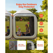 12 x 6 ft Pop-Up Screen Tent 2-in-1 Screened Canopy Shelter with Netting Sides Stakes & Carry Bag – (Beige)