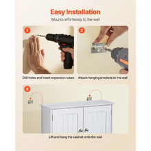 Bathroom Wall Cabinet 2 Doors Adjustable Shelf Over-the-Toilet (White)
