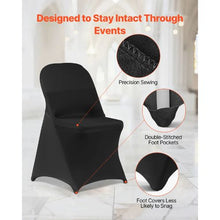 150PCS Stretch Spandex Chair Covers Flat-Front Polyester Slipcovers for Wedding Banquet & Dining Chairs (Black)