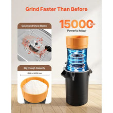 600W Electric Grain Mill Grinder - High Power 14 Gal Commercial Spice Pulverizer for Grains Spices Coffee Corn & More with Galvanized Sharp Blades