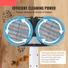 Electric Spin Mop Cordless 40-Min Battery Dual Heads & LED Light for Hardwood/Tile Floor Cleaning