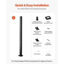 42" Stainless Steel Corner Cable Rail Post with Brackets (Black)