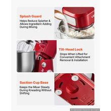 5.3+4.2 Qt 400W 3-Speed Tilt-Head Stand Mixer with 3 Attachments