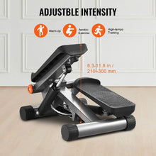 Mini Stair Stepper – Hydraulic Fitness Stepper with Resistance Bands Full Body Cardio Workout LCD Monitor 330LBS Capacity